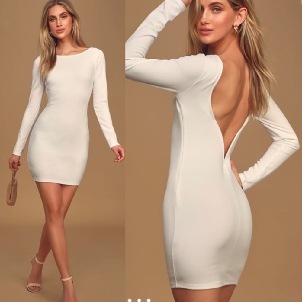 Lulus Addyson‎ Long Sleeve Backless Bodycon Dress